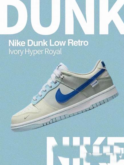 Cheap Nike Dunk Low Retro Ivory Hyper Royal Shoes Men and Women-77